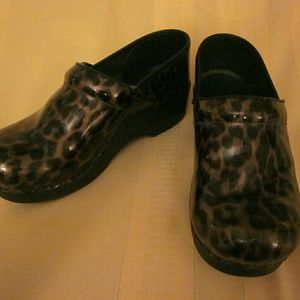 Dansko Leopard Slip On Clogs